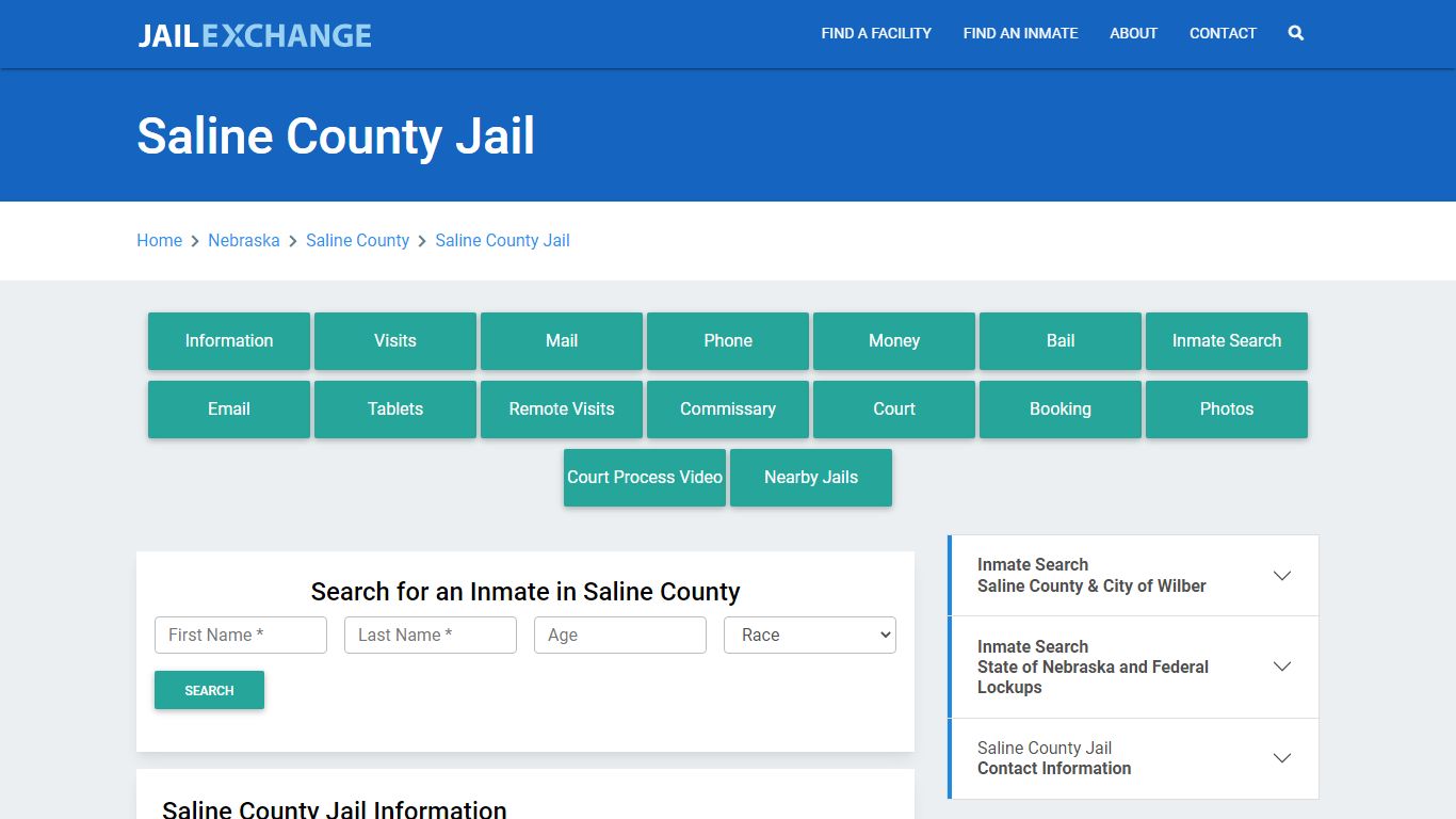 Saline County Jail Roster Lookup, NE, Inmate Search